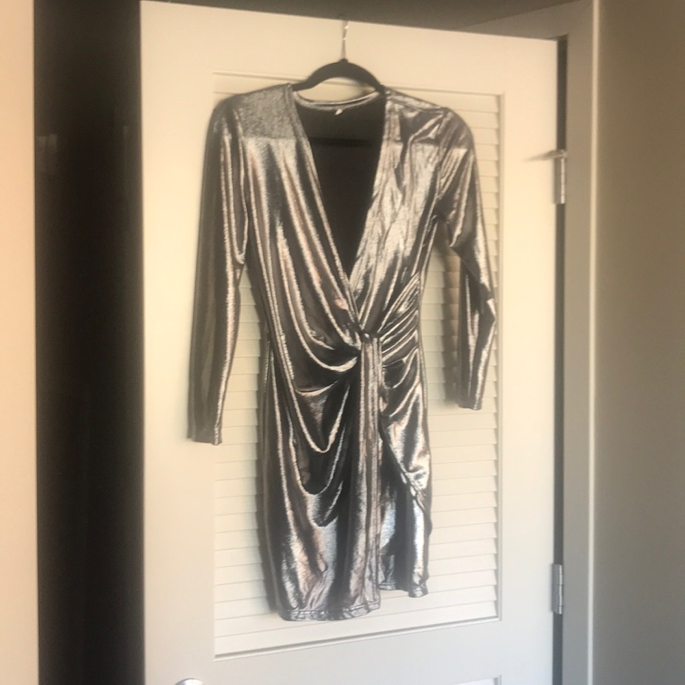 Silver wrap dress